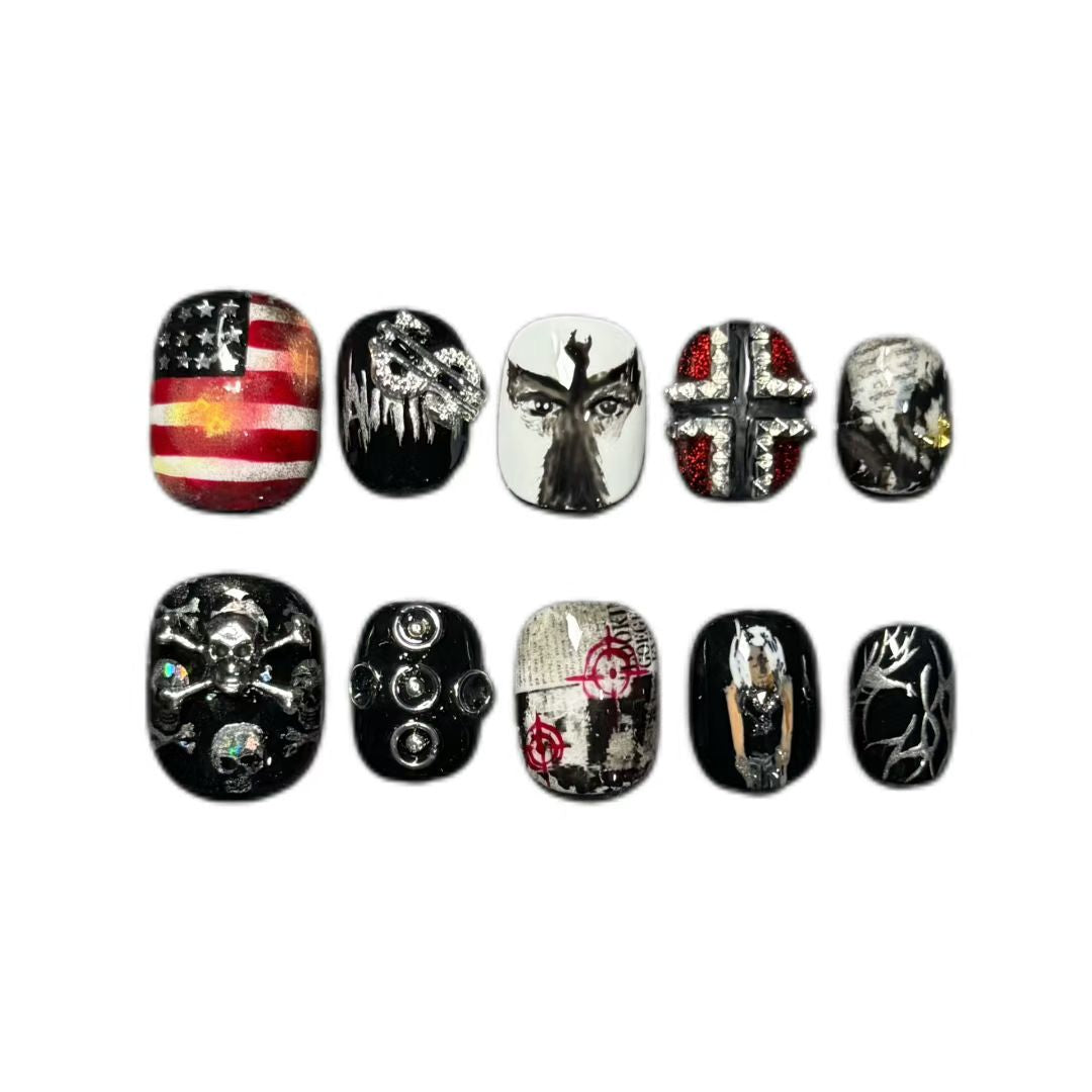 Press-on nails inspired by Rich Amiri's album cover
