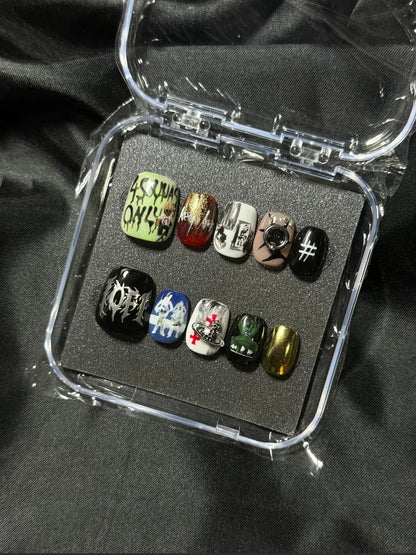 Press-on nails inspired by the Devstacks album cover