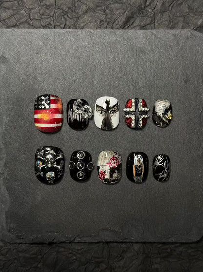 Press-on nails inspired by Rich Amiri's album cover